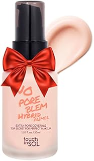 TOUCH IN SOL No Poreblem Hybrid Primer - Extra Pore Covering - 24/7 Matt Finish Sebum and Shine Control - with Vitamin C & E and Green Tea Extracts For Smooths Skin, 1.01 fl.oz.