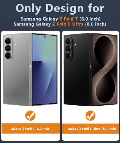 Image of FNTCASE for Samsung Galaxy Z Fold 8 Ultra Case: Galaxy Z Fold 7 Case: [Fit for Magsafe] [Screen Protector] Military Grade Drop Protection, Translucent Matte Magnetic Phone Cover - Black