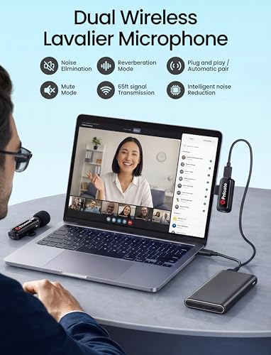 Image of Primate Wireless Lavalier Microphone for YouTube, Vlogging & Interviews, 20M Stable Range, Plug & Play Clip-On Mic with Type-C Receiver for Android, iPhone 15 /16, Camera & Recording 2Pcs