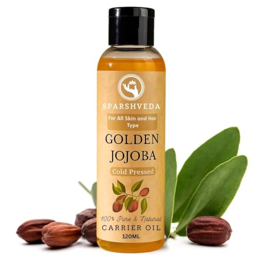 Image of Jojoba Oil | 100% Pure & Cold Pressed Carrier Oil for Face, Hair & Body | Lightweight Non-Sticky Moisturiser for Oily & Dry Skin | Helps Control Acne, Frizz & Dryness | 120 ml