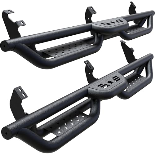 Running Boards Compatible with Toyota 4Runner 2010-2024 Trail Edition 2014-2024 SR5/TRD Pro 6 2-Stairs Side Step Rails Coated Black Carbon Steel Nerf Bars