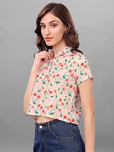 Image of SXV Cherry Printed Crop Shirt