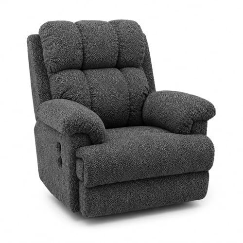 Image of Recliner Chair for Living Room | Comfortable Upholstered Single Seater Sofa with Ergonomic Backrest, Plush Armrests, Spacious Seat and Wooden Frame | Modern Recliner for Bedroom
