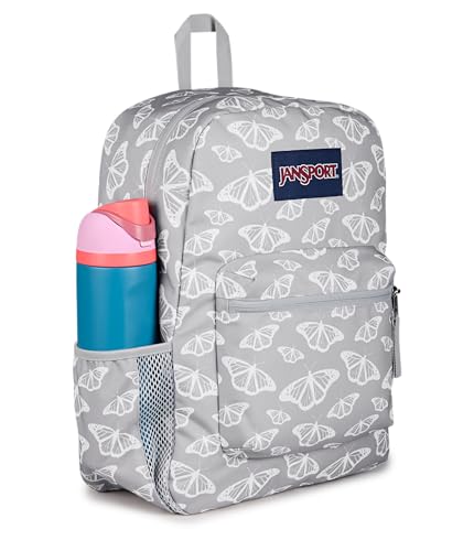 Image of JanSport Cross Town Backpack - Simple Bag for Everyone with 1 Main Compartment, Front Utility Pocket - Premium Class Accessories - Flutter By Grey