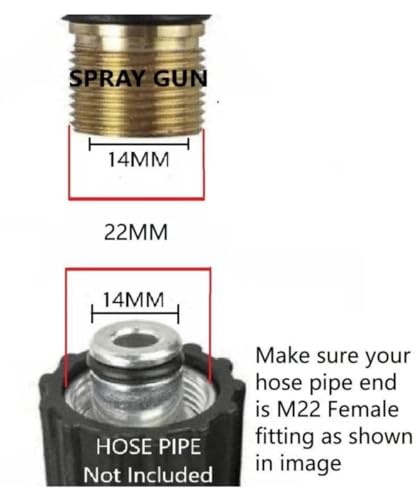 Image of Premium Pressure Water Spray Gun Car Wash Floor Cleaning 15 MPA 10 m Electric High Pressure Water Washer Gun with Adjustable Nosel (Black) with Extension Road