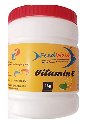 Image of FeedWale Vitamin C 1Kg Fish Feed Supplement for Aquaculture, Improves Immunity, Growth, Stress Resistance & Overall Fish Health.