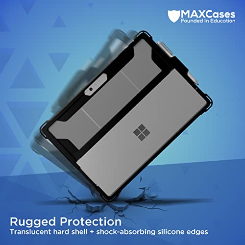 Maxcases Extreme Shell Case Protects Microsoft Surface Pro 5/6/7 Only - Slim Rugged Durable Lightweight With Reinforced Corners And Shock-Absorbing Silicone, Stylus Pen Holder (Black) #TOP3