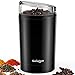 Molinillo de Café Eléctrico, Coziselect Molinillos de Especias Semillas Frutos Secos con Cuchillas de Acero Inoxidable, Capacidad 75 g, 220W, Negro