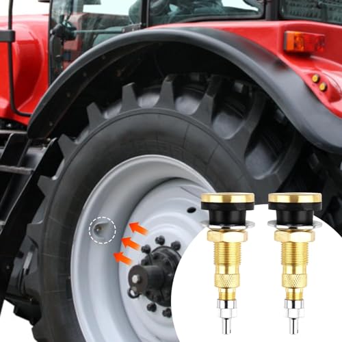 Image of TR618A Tubeless Air Liquid Tractor Valve Stem, Metal Heavy Duty Valve Stems Replacement for for Tubeless Tire Industrial Agricultural Wheels Tire Ballast (2pcs)