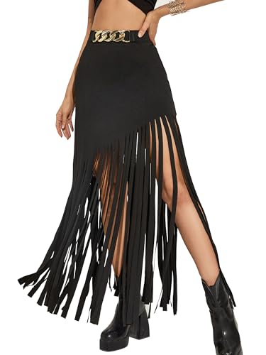 Womens High Waisted Skirt with Double Slit, Party Skirt2