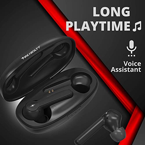 Image of Fire-Boltt Buds 1200 True Wireless Earbuds, Auto Noise Cancellation, BT5.0, Full Smart Touch Control Bluetooth Earphones with Voice Assistance & HD Stereo Sound (Black)