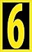 National Marker Corp. RN256 Number, 6, 2.5 Reflective Yellow Black, PS Vinyl