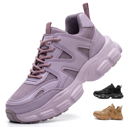 Arbeitsschuhe Damen Leicht Sicherheitsschuhe rutschfest Sportlich Stahlkappenschuhe Atmungsaktiv Schutzschuhe