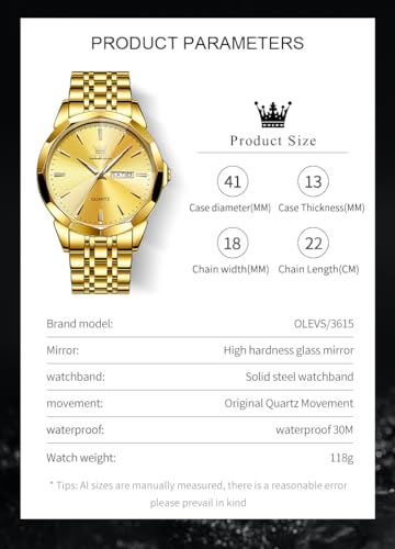 OLEVS Watches for Men Analog Quartz Dress Business Watch Day Date Stainless Steel Classic Casual Luxury Luminous Waterproof Male Wrist Watches