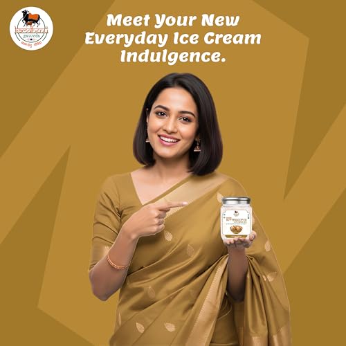 Image of Kamdhenu Gauveda Butterscotch Ice Cream Mix Powder 150g - Instant Homemade Butterscotch Ice Cream Premix | No Machine Needed | Eggless & 100% Vegetarian | Makes 500ml+ Soft Serve, Kulfi & Milkshake