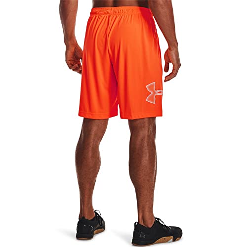 Image of Under Armour Men's Tech GraphicDISC 10 inch Shorts, Blaze Orange (825) /White, Small