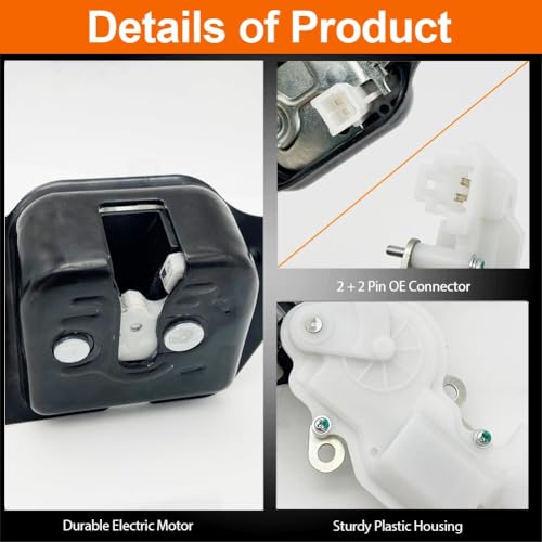 Image of Liftgate Lock Actuator Compatible with 2017-2022 Pacifica Voyager - 2014-2023 Durango - 2014-2018 Cherokee Grand Cherokee Rear Trunk Tailgate Latch Assembly without Power