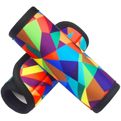 GOWRAPS Luggage Handle Wrap 2 Pack Luggage Handle Wraps for Suitcase Bright Neoprene Luggage Handle Covers/Extender/Identifiers-Travel Accessories Must Haves (Geometry-2 Pack) Cover