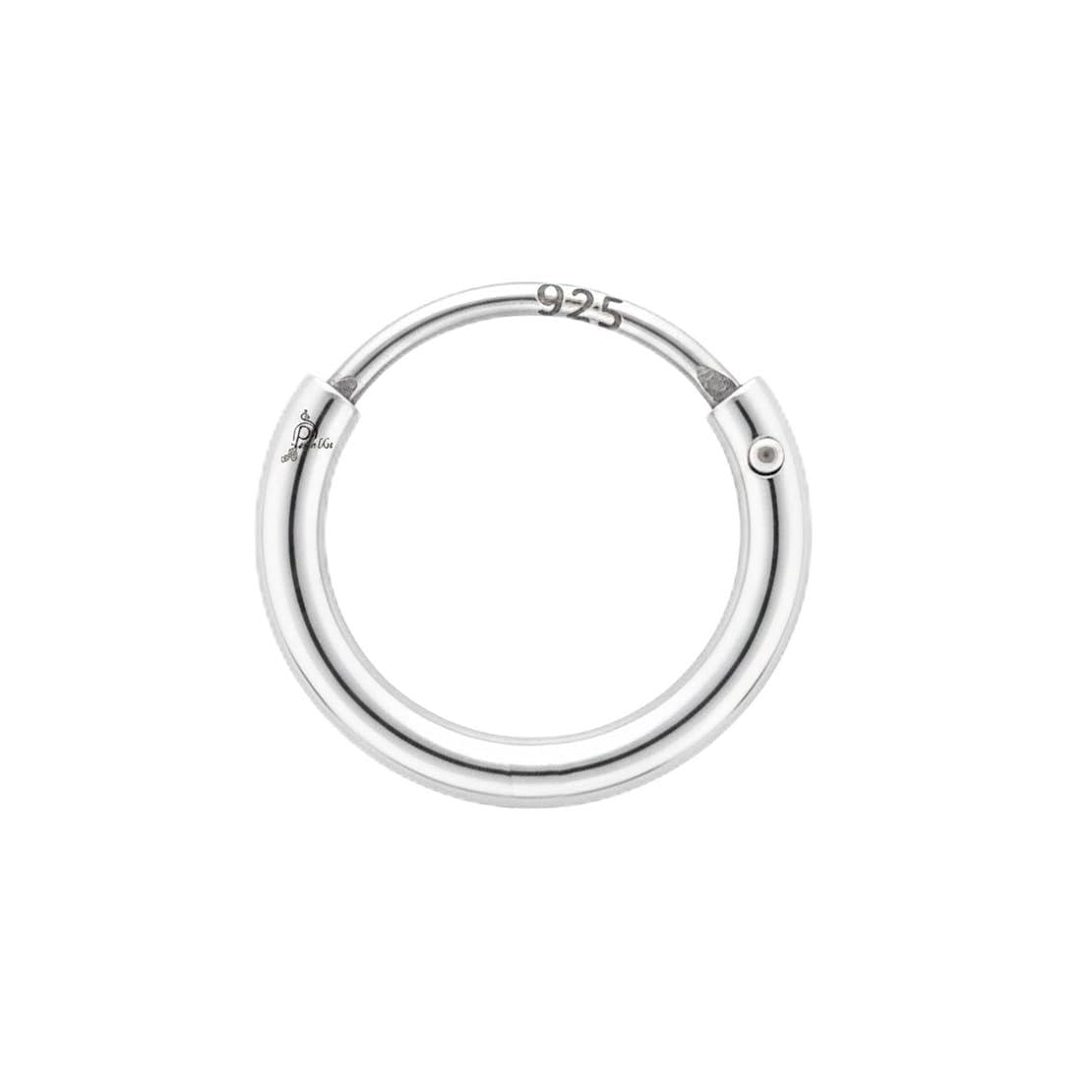 Parnika (Formerly MJ Small Size Piercing Hoop Silver Ball Nose Ring Nose Pin Silver Nath in Pure 92.5 Sterling Silver for Girls/Women | Gift For Her |