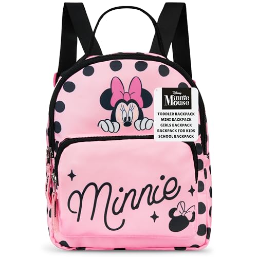 Get Trend Disney Minnie Mouse Mini Backpack for Kids Girls Travel Bag Cute Bag Toddler for Daycare Trips Vacation Fashion Gifts for Girls (Pink Minnie Mouse)