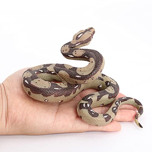 2pcs Realistic Fake Snakes Toy Rubber Snake Figure for Halloween Prank Props Fake Snake Scare Birds and Squirrels, Boa Constrictor Figurines (Pack of 2)