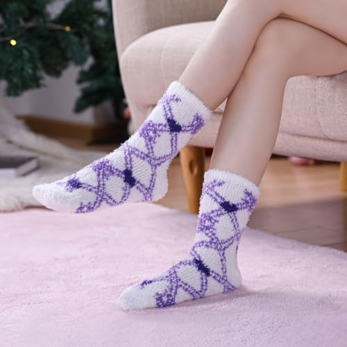 CHOWISH Womens Fuzzy Slipper Socks Super Soft Microfiber Fluffy Cozy Winter... - Image 4