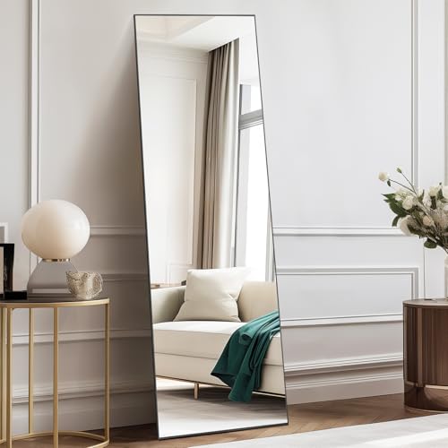 NEWBULIG 59"x16" Full Length Mirror, Full Body Floor Mirror, Black