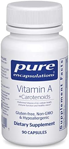 Pure Encapsulations Vitamin A + Carotenoids (Lutein, Zeaxanthin, and Astaxanthin) | Hypoallergenic Dietary Supplement | 90 Capsules