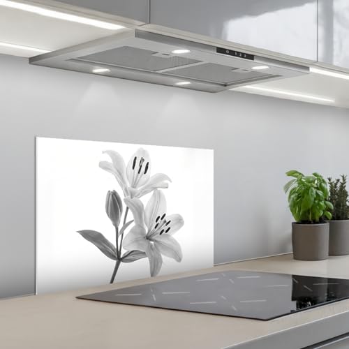 Credence cuisine sur mesure 40x60 cm plaque adhesive murale lys noir et blanc KitchenYeah