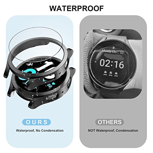 [4+6] Pack for Samsung Galaxy Watch 4 44mm Screen Protector Case, Haojavo 4 PACK Hard PC Cover Protective Bumper Shell + 6 PACK Tempered Glass Screen Protector Film for Galaxy Watch 4 44mm Accessories - Thumbnail 2