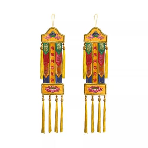 TGDGFKIAS Bandiere di Preghiera tibetane, 1 Paio di Cinque Banner Colorati Buddha Appeso Banner Sutra Banner Bandiera Costruzione Cinque Banner Buddha