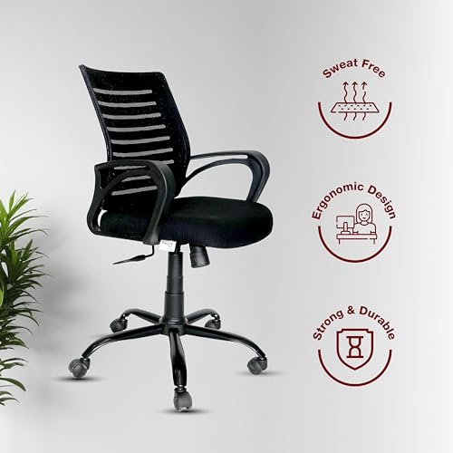 OOLIVE Star OC10 Ergonomic Midback Office Chair | Study Chair | Revolving Chair | Computer Chair for Work from Home Metal Base Seat Height... - Image 5