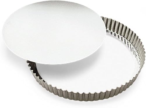 Paderno World Cuisine Molde de estaño estriado de 4 pulgadas con fondo extraíble