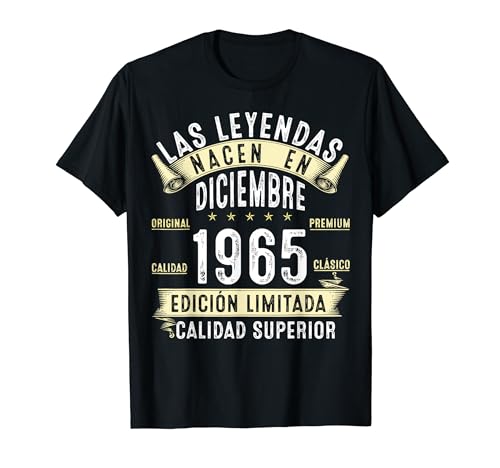 59 Años Cumpleaños Las Leyendas nacen en diciembre de 1965 Camiseta