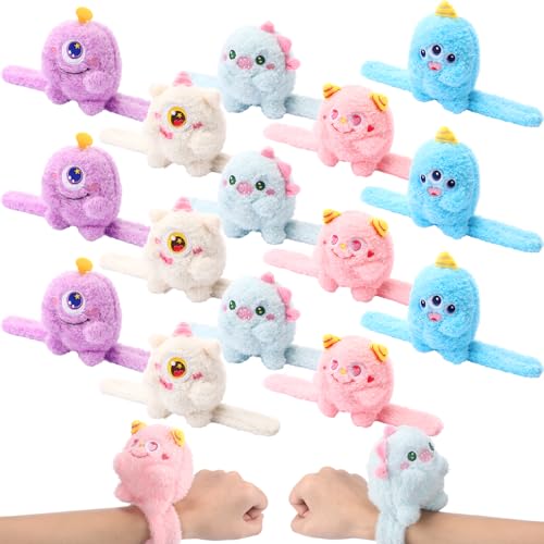 Sumind 15 Pcs Monster Slap Bracelets Stuffed Animal Hallween Party Favors