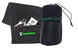 Mad Monkey Sport-Handtuch – Gym Towel mit extra Reißverschluss-Tasche und Netz-Beutel – Fitness-Handtuch aus 100% Baumwolle