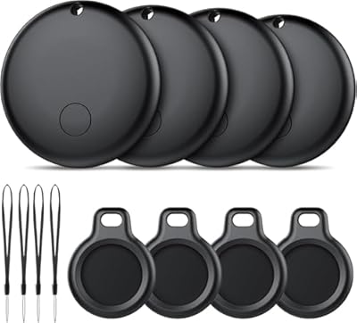 Ajblg Android Smart Tag Tracker Compatible con Google Find Hub App Sólo Android Localizador Bluetooth Rastreador para Llaves Cartera Equipaje Impermeable IP68 4 Negro