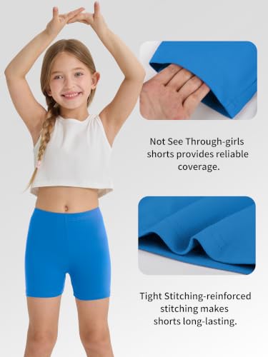Image of 8 Pack Girls Shorts Bike Shorts Toddler Cartwheel Dance Under Dress Clothes | Soft & Stretchy & Not See Through, 12M-16Y Toddler & Kids Biker Shorts, Snug Fit Stays Put, Multi-color Girls Clothes Pack
