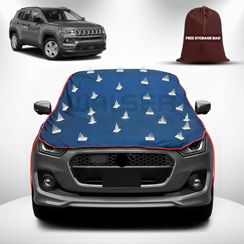 Image of WALSER Spike Car Cover for Jeep Compass BP | Anti-Climb Nail Guard for Dogs & Monkeys | Protects Bonnet, Roof & Dicky | UV, Dust & Snow Protection | Spike Cover with 4 Adjustable Hook