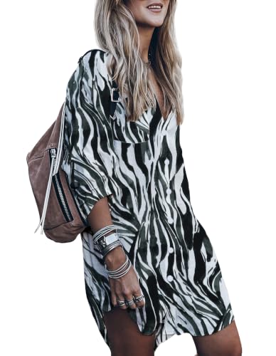Image of Women's Swimsuit Cover up,Silky Button Down Shirt Midi Dress Kimono,Summer Bathing Suit Beach Coverups for Women (CP-Aline)