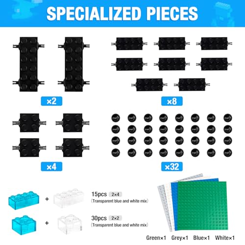 Image of 595PCS Building Brick, Bulk Block Compatible with All Brand,18Shape /16Color
