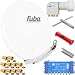 Produktbild Fuba 8 Teilnehmer Digital SAT Anlage 85cm Schüssel DAA850W Weiß + hb-digital UHD 414 W Quattro LNB 0,1dB HDTV 4K + UHD-MS 5/8 Multischalter + Aufdreh-Set + 24 vergoldete F-Stecker Gratis dazu