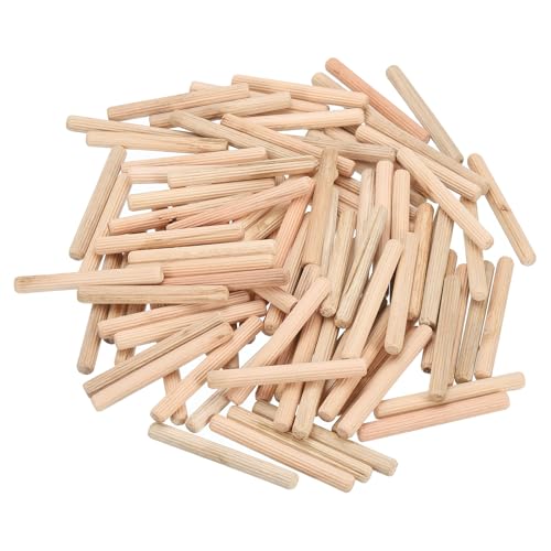 QUARKZMAN 100Pcs 5/16 x 2-3/4 Clavijas De Madera, Varillas De Madera, Clavijas Estriadas Para Carpintería De Muebles, Clavijas De Madera Estriadas Para Manualidades, Proyectos DIY