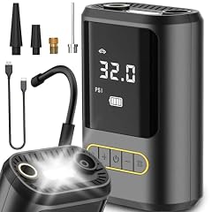 Retoo Pompa ad aria elettrica 150 PSI Compressore per bicicletta, pompa per pneumatici, compressore d'aria portatile, per auto, moto, bicicletta, palloni da e-bike, luce a LED, power bank 4000 mAh,