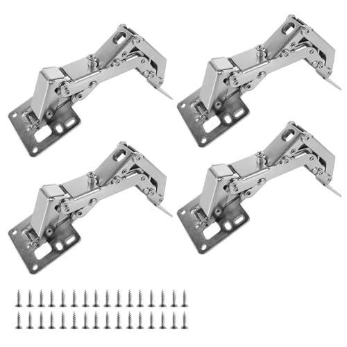 4 Pièces Charnière Invisible à 175 Degrés, Charnières Pour Meubles Sans Cadre, Charnières Pour Meubles De Cuisine Avec Amortisseurs, Charniere Porte Cuisine, Convient Aux Meubles Et Portes De Placards