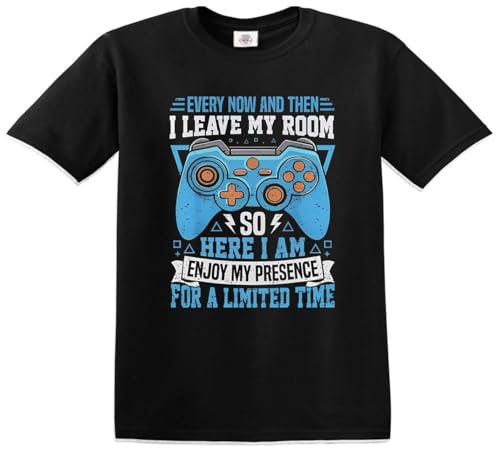 Every Now and Then Funny Gaming Gamer - Camiseta divertida para niños, camiseta negra, 3-4 años