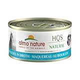 Almo Nature HQS Natural Mackerel in broth Grain Free Wet Canned Cat Food (24 Pack of 2.47 oz/70g cans)