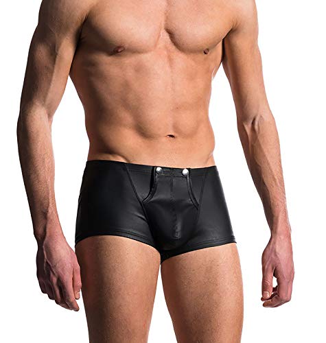 Eywlwaar Men's Boxer Briefs Low Rise Pouch Trunks Underwear Cool Design Black #TOP1