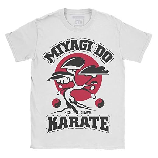 6TN Hombre Miyagi Do Karate Camiseta (XL, Blanco)