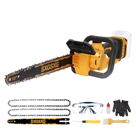 12 Inch Cordless Mini Chainsaw for De-Walt 20V Max Battery, 1000W Brushless Electric Chainsaw with Dual Safety Lock, Handheld Chain Saw for Wood Cutting Tree Trimming (Battery Not Included)